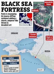 a map showing the location of the black sea fortress