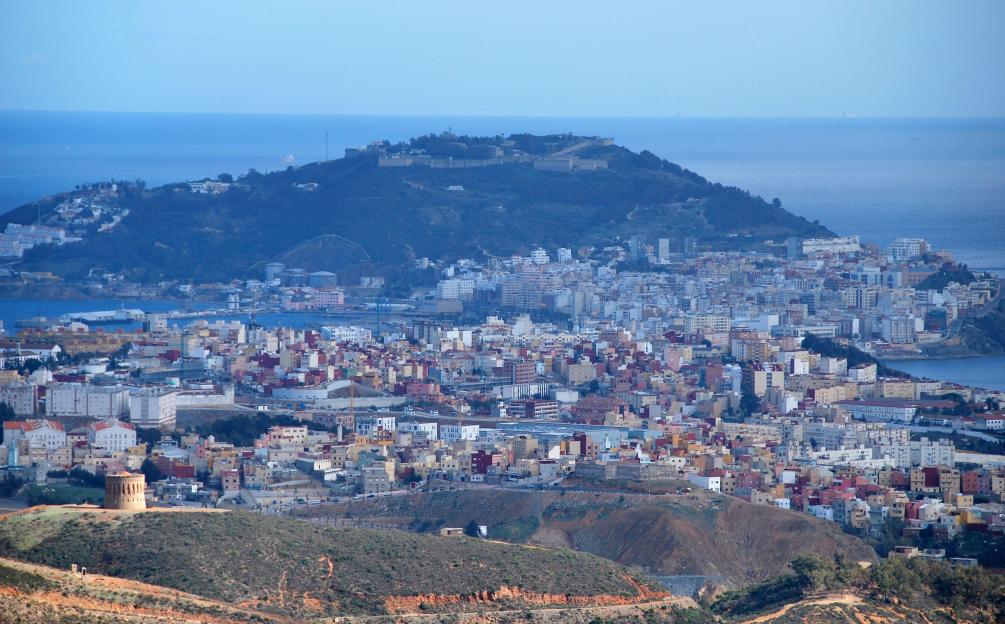 Panoramic view of the city of Ceuta in northern Morocco.