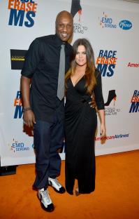 Lamar Odom and Khloe Kardashian at the Race to Erase MS.