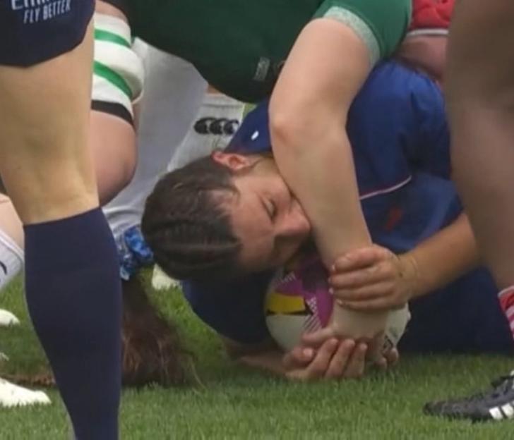 Disgraceful moment Women’s Rugby World Cup star ‘BITES rival’s arm’ as fans say ‘makes Luis Suarez look like a nibble’