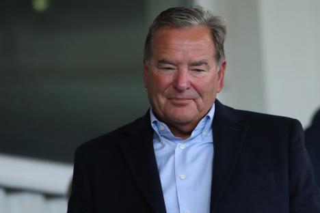 Jeff Stelling at a Hartlepool United soccer match.
