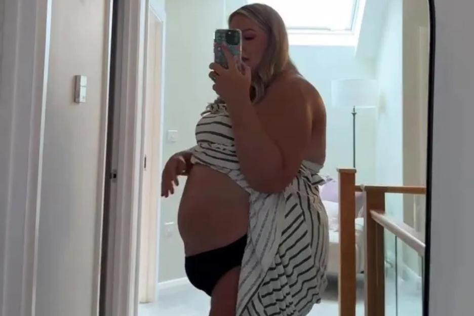 Pregnant Laura Adlington is ‘really bothered’ about not having the ‘perfect’ bump, as she shows off ‘B-shaped’ belly