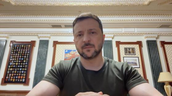 Volodymyr Zelenskyy in a video address.