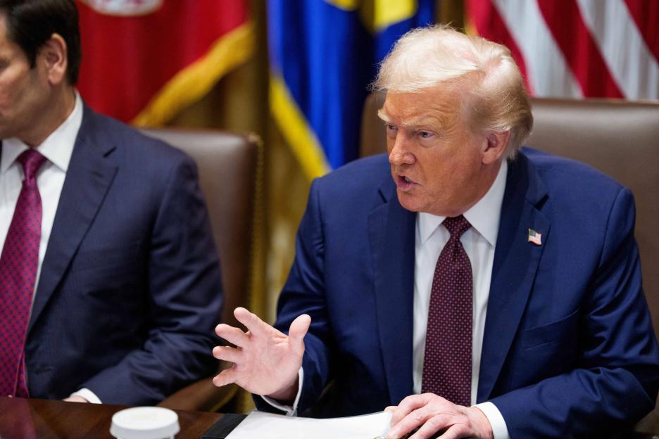President Trump speaking at a cabinet meeting.