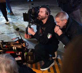 Bradley Cooper on the set of