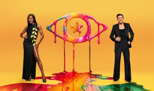 Promotional image of AJ Odudu and Will Best, Celebrity Big Brother hosts.