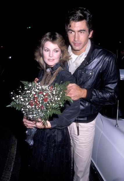 Priscilla Presley and Mike Edwards dining at Mon Kee's Restaurant in Los Angeles.