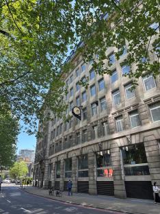 A multi-story building on a city street that will become a Premier Inn hotel.