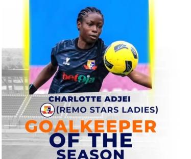 NWFL: Remo Stars Ladies Adjei wins best goalkeeper award