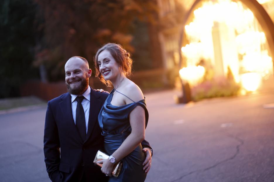 Tyrrell Hatton and his wife Emily Hatton smiling for a photo.