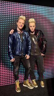 Jedward backstage at Eurovision.