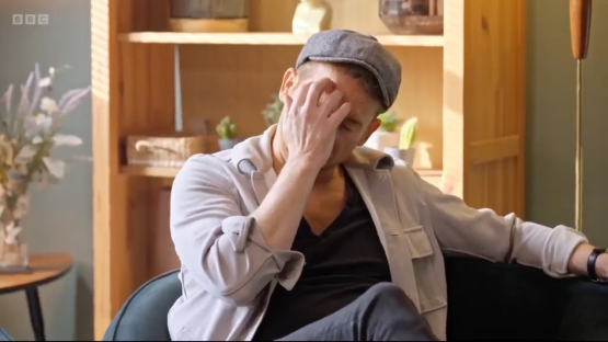 Joe Swash during a tense therapy session.