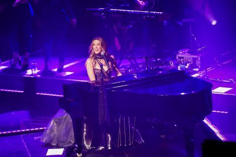 Delta Goodrem performing at the Hackney Empire.