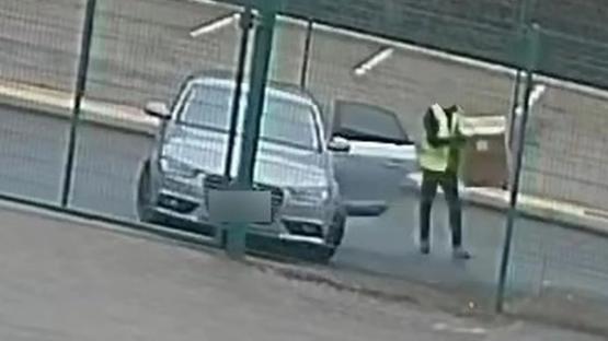 Shocking moment careless Evri driver throws parcel 15 FEET in the air leaving precious delivery smashed to pieces