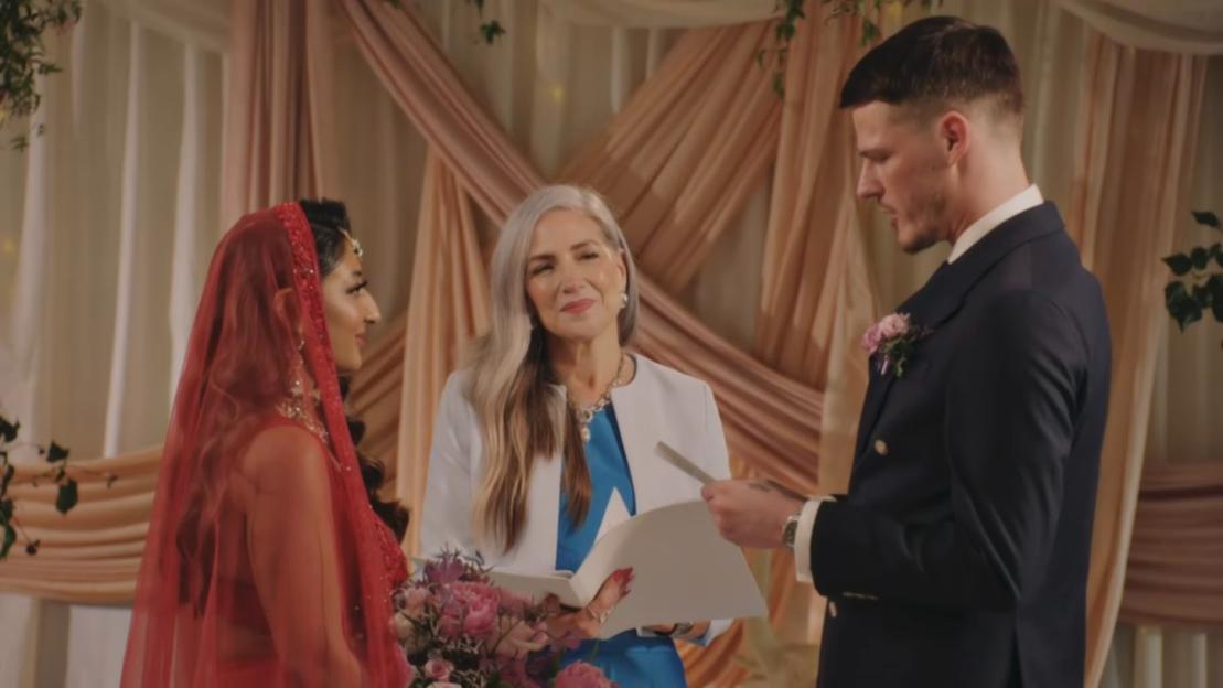 Steven on Married at First Sight (MAFS) at his wedding.