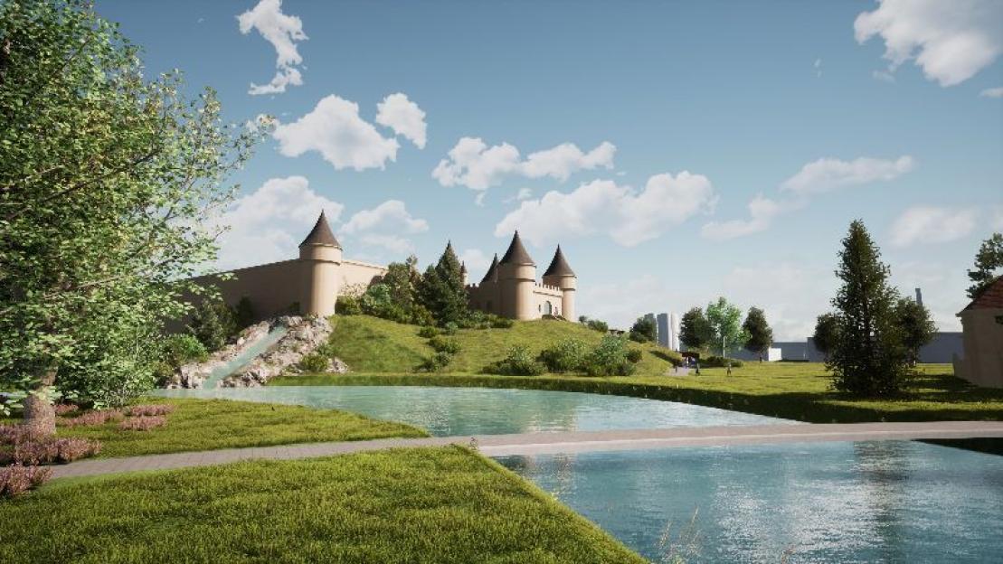 Illustration of Bommelwereld theme park in the Netherlands.