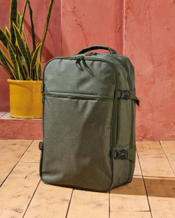 Olive green travel backpack.
