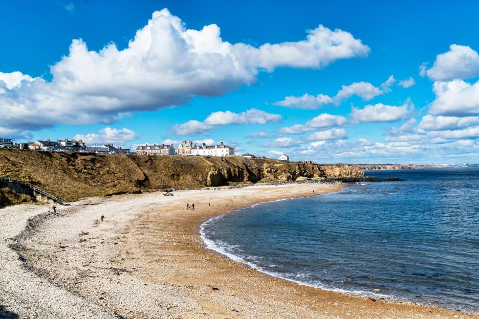 Seaham beach in County Durham, England.