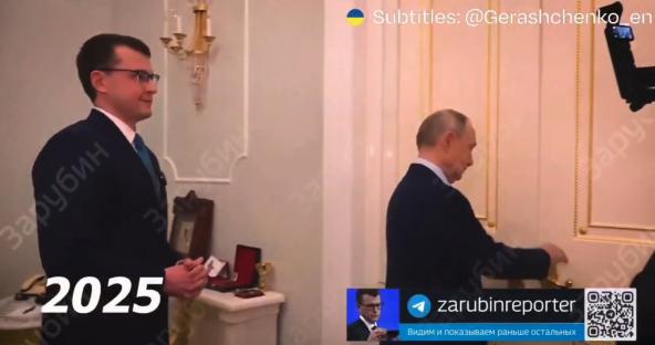 Screenshot of Vladimir Putin giving a tour of his Kremlin apartment.