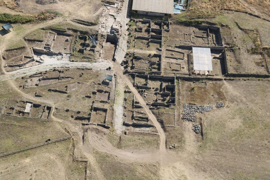 Aerial view of the ancient Roman city of Gabii