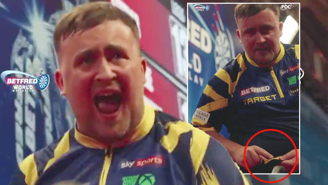 Luke Littler explains gesture during emotional celebration following comeback win at World Matchplay Darts