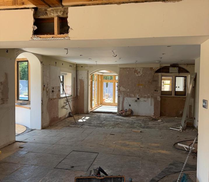 Interior of a house under renovation.
