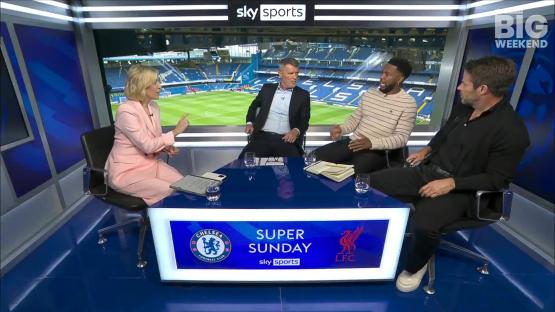 Sky Sports' Super Sunday panel discussion interrupted by a fire alarm.