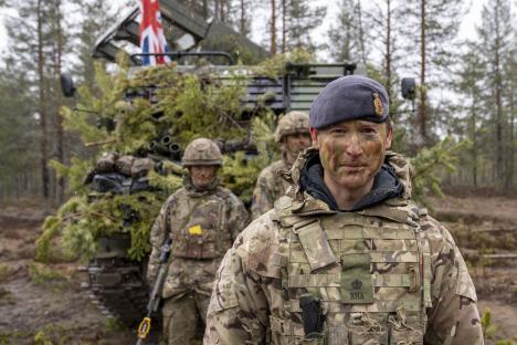 British soldier in camouflage uniform during NATO Exercise Northern Strike.