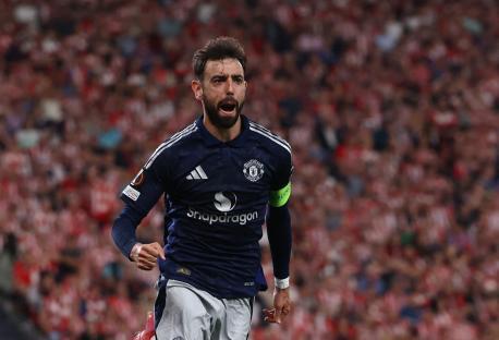 Bruno Fernandes celebrating a goal.