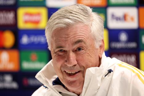 Carlo Ancelotti, Real Madrid head coach, at a press conference.