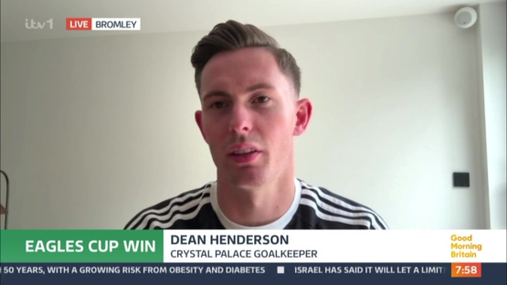 Dean Henderson, Crystal Palace goalkeeper, interviewed on Good Morning Britain.