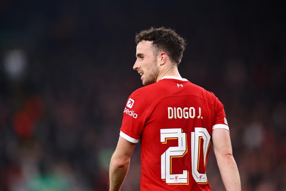 Diogo Jota of Liverpool FC during a soccer match.