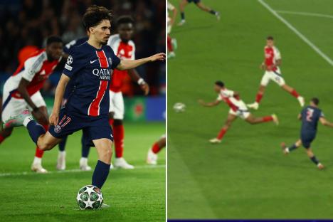 PSG given controversial penalty vs Arsenal by ref who was banned for match-fixing but Vitinha hits ‘worst pen ever seen’