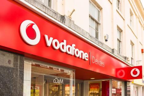 Vodafone store in Devizes, UK.