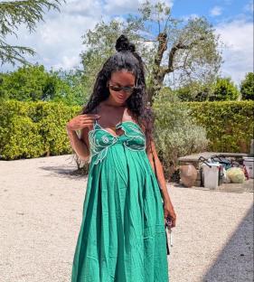 Pregnant Vick Hope and Calvin Harris announce pregnancy on Instagram.