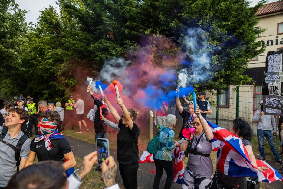 Migrant hotel protests spread across the country with more planned today as cops clamp down on weekend of stand-offs