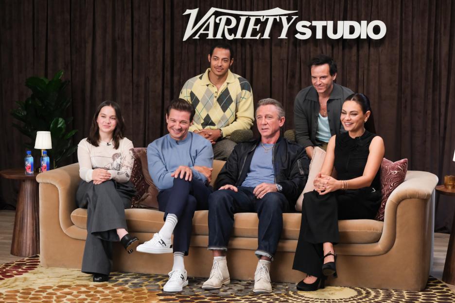 The cast of "Glass Onion: A Knives Out Mystery" at the Variety Studio during the Toronto International Film Festival.