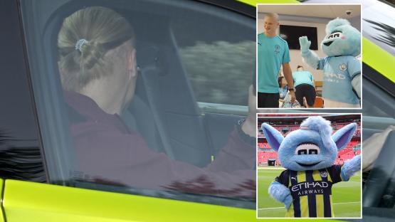 Erling Haaland looks sheepish as he’s seen for first time since Man City probe into claim he ‘gave club mascot whiplash’