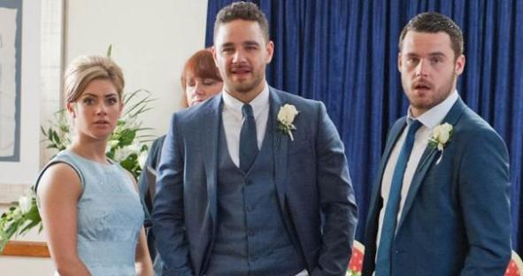 Isabel Hodgins and Danny Miller in Emmerdale.