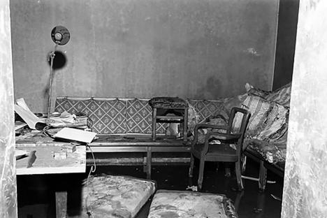 Interior of Hitler's bunker, flooded.