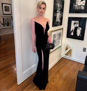 Kelly Osbourne in a black velvet gown at the Race to Erase MS Gala.