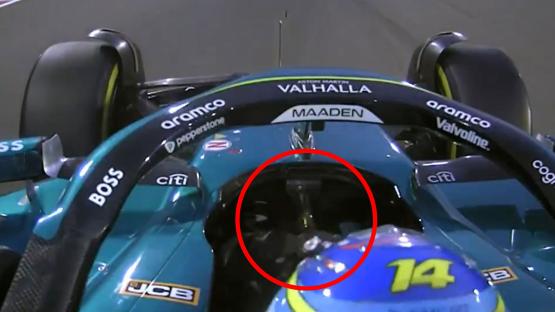 ‘That’s f***ing dangerous’ say F1 fans as Fernando Alonso’s steering wheel FALLS OFF as he approaches corner in Bahrain