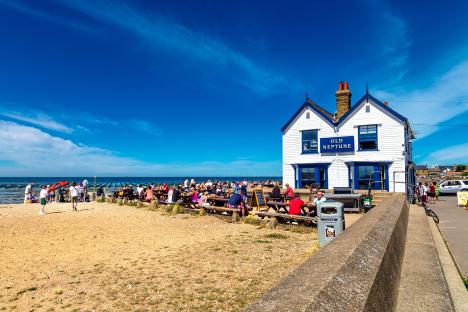 English pub where the beer garden is on the beach that people say feels ‘more like Miami’
