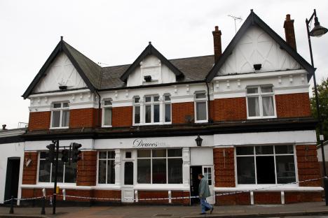 Deuce's Bar & Lounge in Chigwell after a fire.