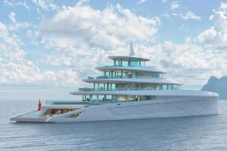 Stunning 280ft ‘superyacht of the future’ boasting ‘penthouse apartment’ with walk-in wardrobe on board’ coming in 2035