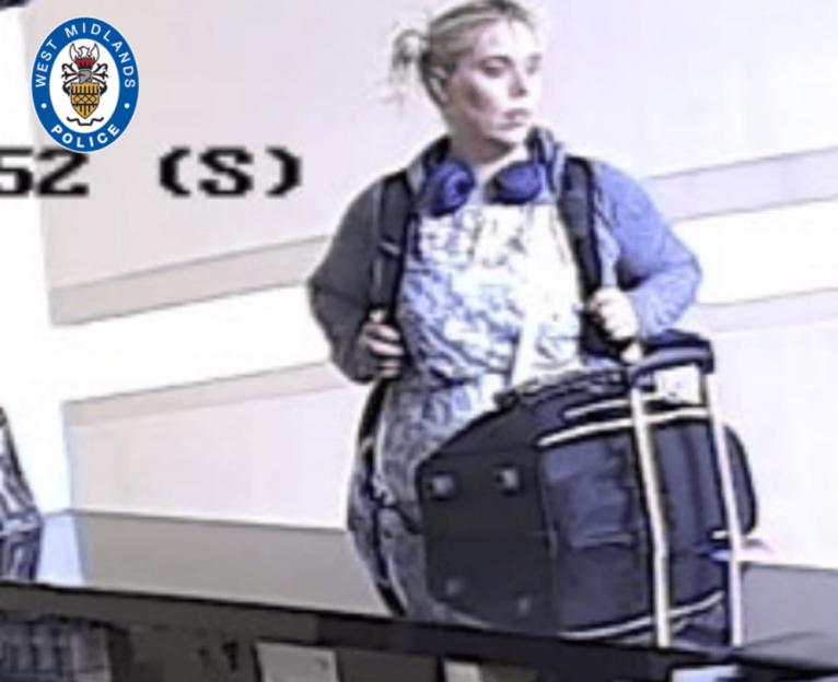 Surveillance image of Aimee Betro at a hotel.
