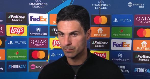 Mikel Arteta at a press conference.
