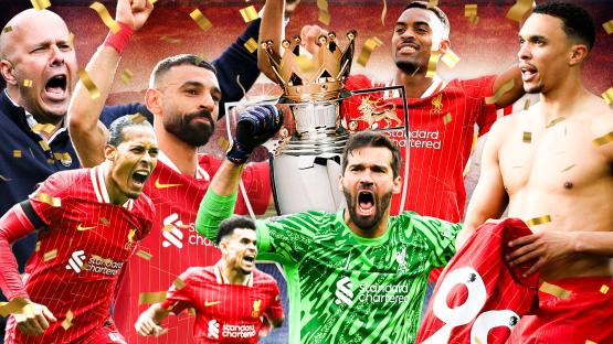 Liverpool win historic Premier League with four games to spare to draw level with Man Utd on 20 titles