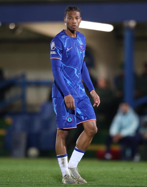 Ishe Samuels-Smith of Chelsea U21 during a soccer match.