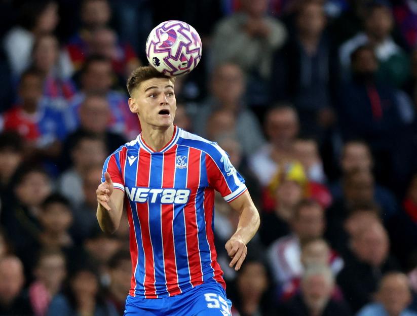 Justin Devenny of Crystal Palace playing soccer.